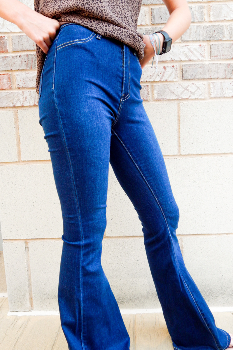 High Waist Bell Bottom Jeans  with NO distressing