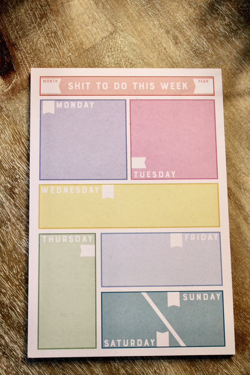 Shit To Do This Week Notepad