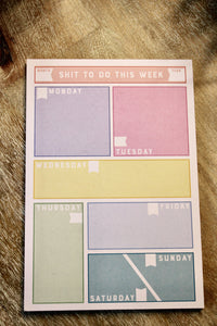 Shit To Do This Week Notepad